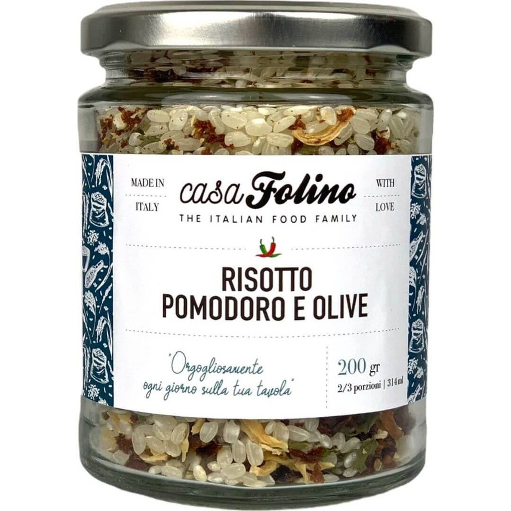 Risotto al  Pomodoro e olive  200 gr