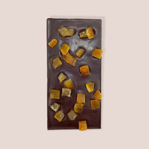 [CIOCOF01] Tavoletta Cioccolato Fondente con pezzi di Arancia 120g